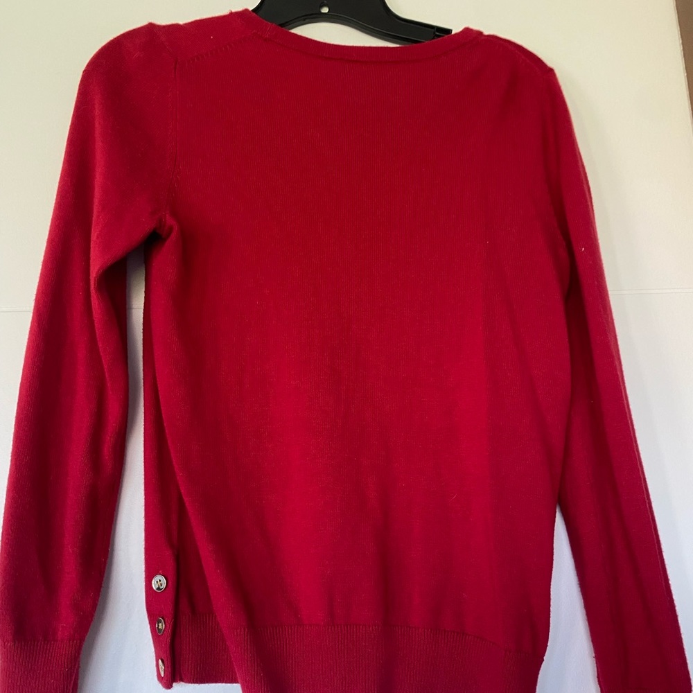 Ann Taylor cherry red fitted sweater MP.